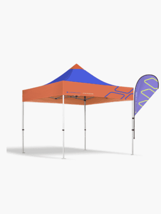carpa con fly banner